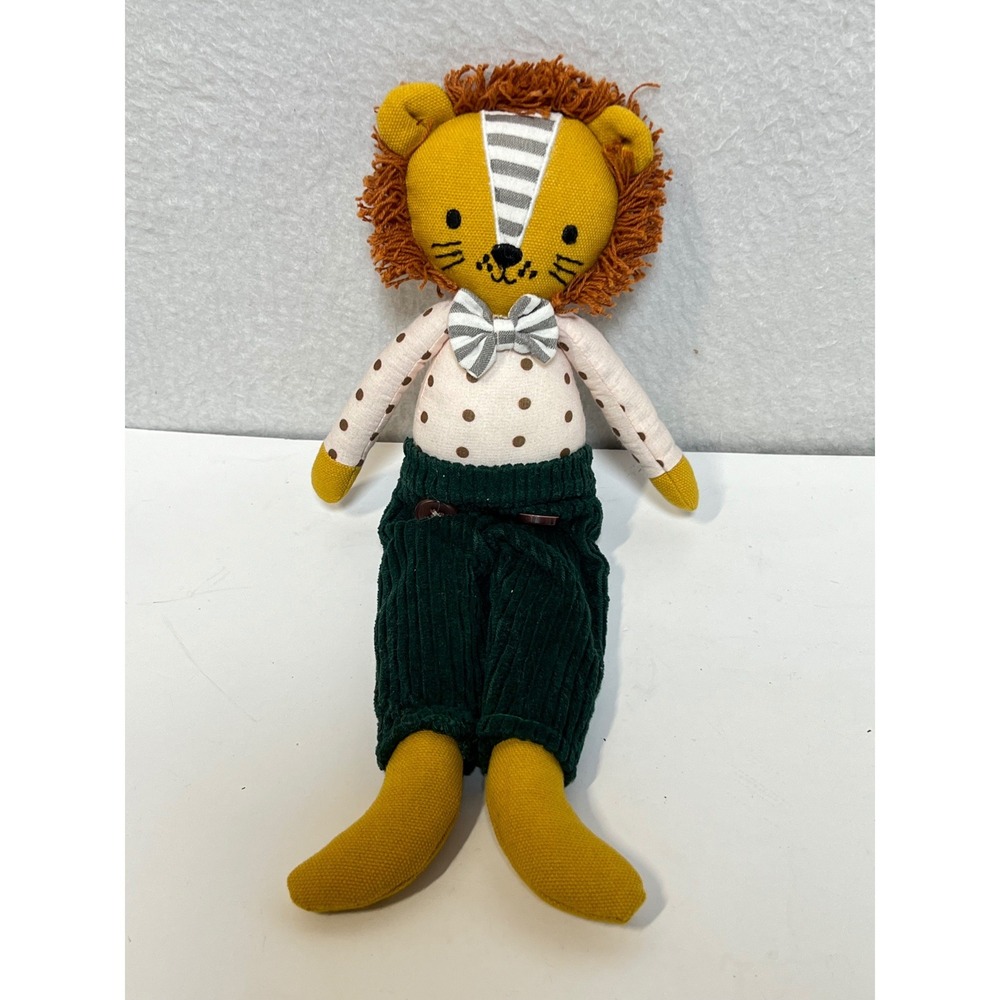Stephen Joseph Dapper Lion Plush Stuffed Animal Polka Dot Shirt Corduroy Pants